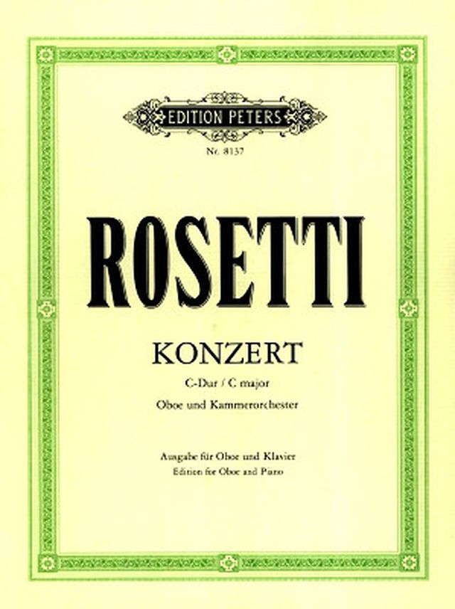 Edition Peters Rosetti Concert for Oboe
