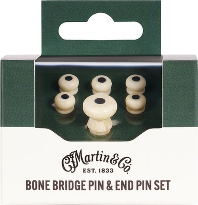Martin Guitar Bone Bridge & End Pin Black