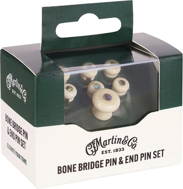 Martin Guitar Bone Bridge & End Pin Paua