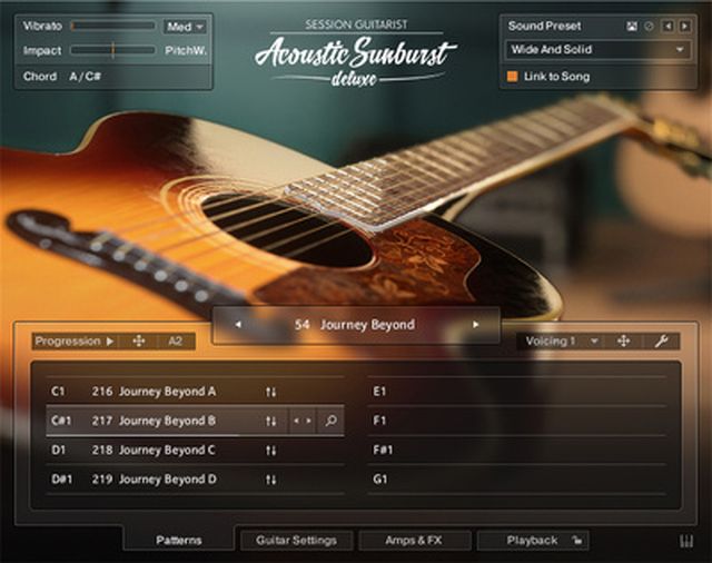 Native Instruments SG Acoustic Sunburst Deluxe